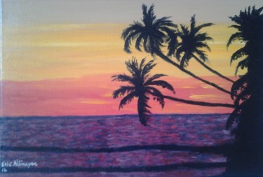 Painting titled "COUCHER DE SOLEIL A…" by Eric Altmeyer, Original Artwork, Acrylic
