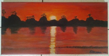 Painting titled "COUCHER DE SOLEIL A…" by Eric Altmeyer, Original Artwork, Acrylic