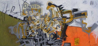 Painting titled "Gear" by Ericamiga, Original Artwork, Oil