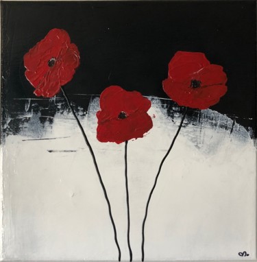 Painting titled "Mes coquelicots" by Eb19, Original Artwork, Acrylic