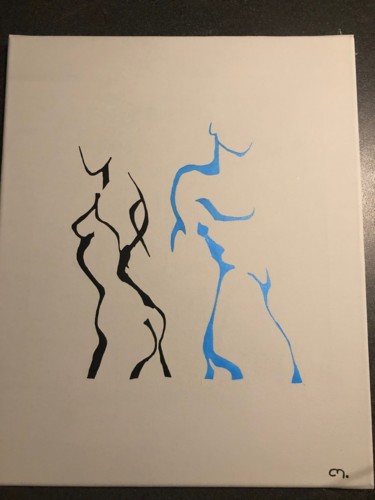 Dessin intitulée "Duo" par Eb19, Œuvre d'art originale, Encre