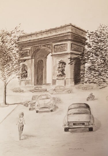 ""Arc de Triomphe 19…" başlıklı Resim Eric Audry tarafından, Orijinal sanat, Karakalem