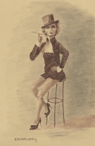 Desenho intitulada "cabaret" por Eric Audry, Obras de arte originais, Pastel