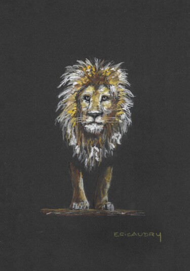 Dessin intitulée "Le lion" par Eric Audry, Œuvre d'art originale, Pastel