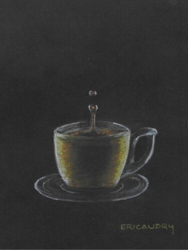 Dessin intitulée "Tasse de café" par Eric Audry, Œuvre d'art originale, Pastel