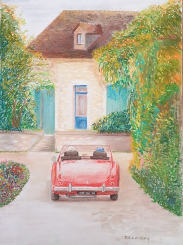 Drawing titled "Retour chez nous" by Eric Audry, Original Artwork, Pastel