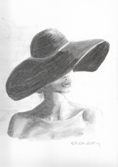 Drawing titled "Capeline et sensual…" by Eric Audry, Original Artwork, Charcoal