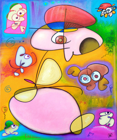 William Vicats achetant à bon prix... Painting titled "William Vicats ache…" by Eric Bourdon, Original Artwork, Acrylic Mounted on Wood Stretcher frame