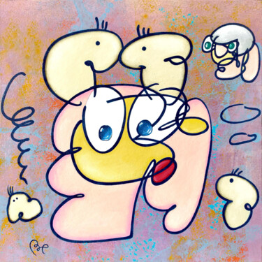 X45BKR$ Painting titled "X45BKR$" by Eric Bourdon, Original Artwork, Acrylic Mounted on Cardboard