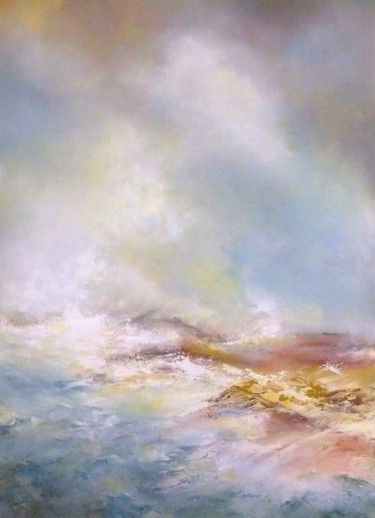 Painting titled "Les falaises de Plo…" by Eric Cardoso, Original Artwork, Oil