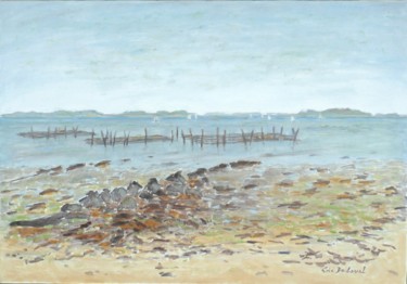 "Low tide -Brittany" başlıklı Tablo Eric Delaval tarafından, Orijinal sanat, Petrol Ahşap Sedye çerçevesi üzerine monte edil…