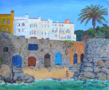 Painting titled "Playa San roc" by Eric Delaval, Original Artwork, Oil