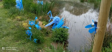 Sculpture intitulée "planète bleue in si…" par Eric Despretz, Œuvre d'art originale, Plastique