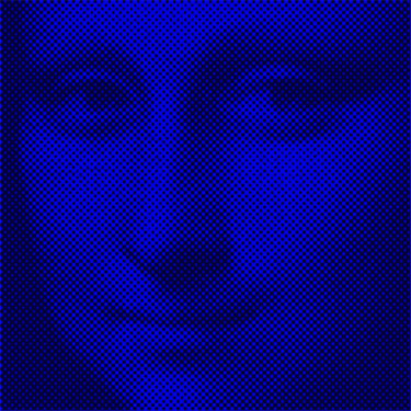 Arts numériques intitulée "blue mona" par Eric Gaussens, Œuvre d'art originale, Travail numérique 2D