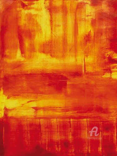 Painting titled "Red Energy I" by Erich Kraft, Original Artwork, Oil