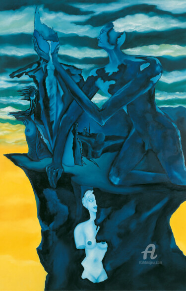 Peinture intitulée "Entstehung des Sein…" par Erich Kraft, Œuvre d'art originale, Huile
