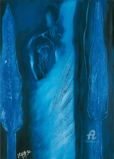 Malerei mit dem Titel "Traurigkeit im Scha…" von Erich Kraft, Original-Kunstwerk, Öl