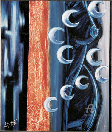 Malerei mit dem Titel "Geschichte der sieb…" von Erich Kraft, Original-Kunstwerk, Öl