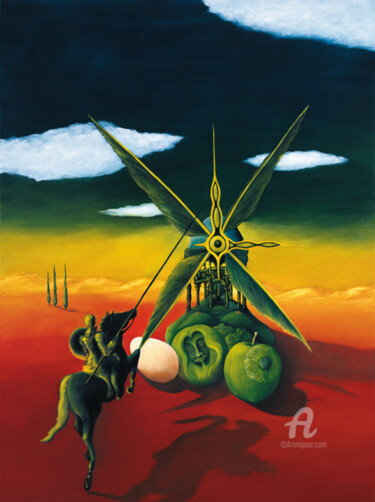 Peinture intitulée "Don Quichotte II" par Erich Kraft, Œuvre d'art originale, Huile