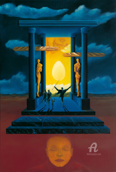 Pintura intitulada "Licht in der Dunkel…" por Erich Kraft, Obras de arte originais, Óleo