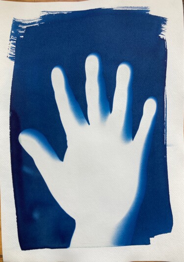 Photography titled "cyanotype main d'ar…" by Erick Philippe (eikioo), Original Artwork, Non Manipulated Photography