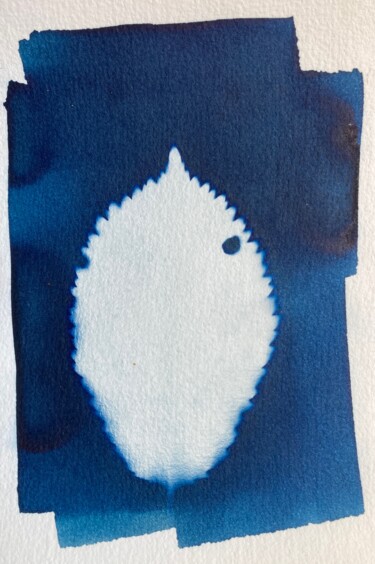 Photography titled "cyanotype feuille d…" by Erick Philippe (eikioo), Original Artwork, Non Manipulated Photography