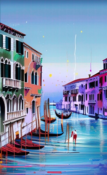 Digitale Kunst mit dem Titel "Venise (824)" von Erick Philippe (eikioo), Original-Kunstwerk, KI-generiertes Bild