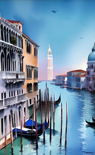 Arts numériques intitulée "Venise (825)" par Erick Philippe (eikioo), Œuvre d'art originale, Image générée par l'IA