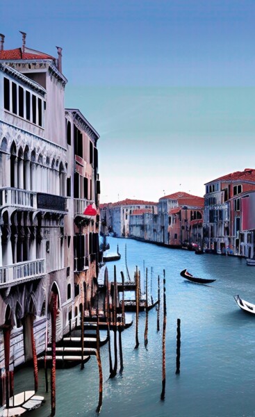 Digitale Kunst mit dem Titel "Venise (827)" von Erick Philippe (eikioo), Original-Kunstwerk, KI-generiertes Bild