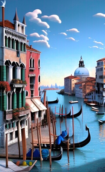 Digital Arts titled "Venise (826)" by Erick Philippe (eikioo), Original Artwork, AI generated image
