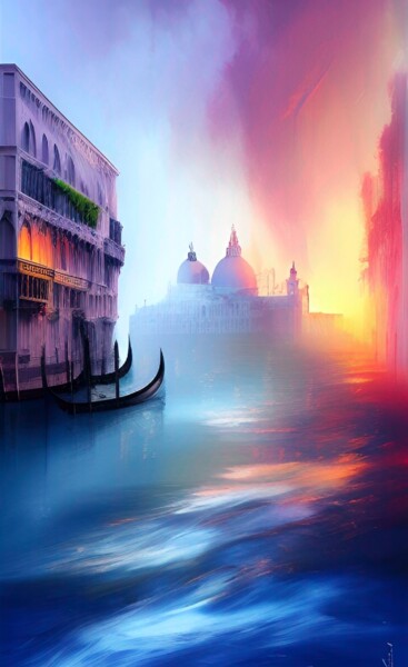 Digital Arts titled "Venise (832)" by Erick Philippe (eikioo), Original Artwork, AI generated image
