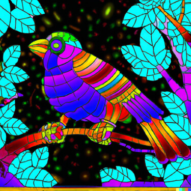 Цифровое искусство под названием "un oiseau sur sa br…" - Erick Philippe (eikioo), Подлинное произведение искусства, Изображ…