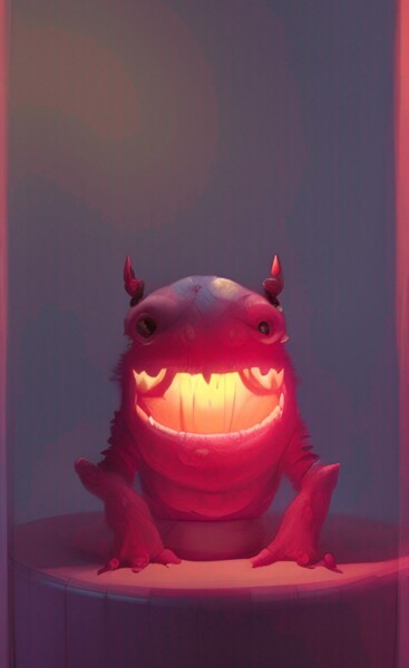 Arts numériques intitulée "le petit monstre (8…" par Erick Philippe (eikioo), Œuvre d'art originale, Image générée par l'IA