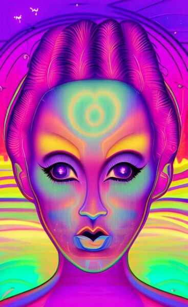 Digital Arts titled "la fée psychadélique" by Erick Philippe (eikioo), Original Artwork, AI generated image