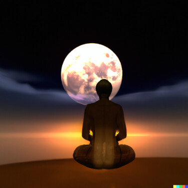 Digital Arts titled "méditation" by Erick Philippe (eikioo), Original Artwork, AI generated image