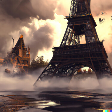 Artes digitais intitulada "Tour Eiffel uchroni…" por Erick Philippe (eikioo), Obras de arte originais, Trabalho Digital 2D