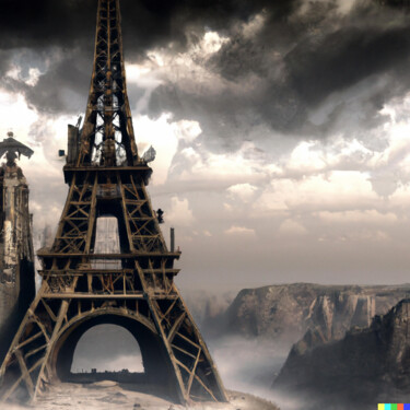 Artes digitais intitulada "Tour Eiffel uchroni…" por Erick Philippe (eikioo), Obras de arte originais, Trabalho Digital 2D