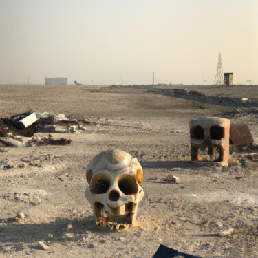 Digital Arts titled "le désert apocalypt…" by Erick Philippe (eikioo), Original Artwork, AI generated image