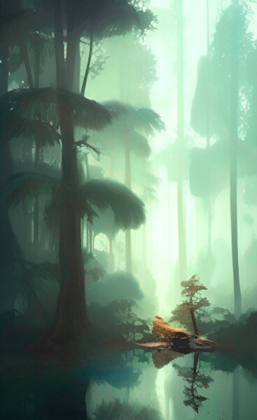 Arts numériques intitulée "la forêt enchantée…" par Erick Philippe (eikioo), Œuvre d'art originale, Image générée par l'IA