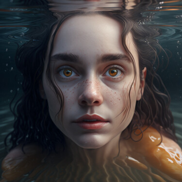 Arts numériques intitulée "entre deux eaux (03)" par Erick Philippe (eikioo), Œuvre d'art originale, Image générée par l'IA