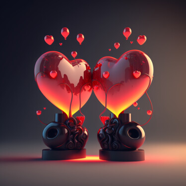 Digital Arts titled "Saint Valentin (68)" by Erick Philippe (eikioo), Original Artwork, AI generated image