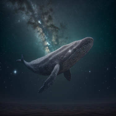 Digital Arts titled "la baleine dans l'e…" by Erick Philippe (eikioo), Original Artwork, AI generated image