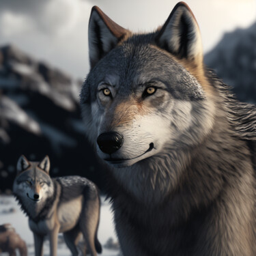 Arts numériques intitulée "les loups (81)" par Erick Philippe (eikioo), Œuvre d'art originale, Image générée par l'IA