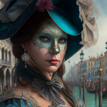 Digital Arts titled "Carnaval de Venise…" by Erick Philippe (eikioo), Original Artwork, AI generated image