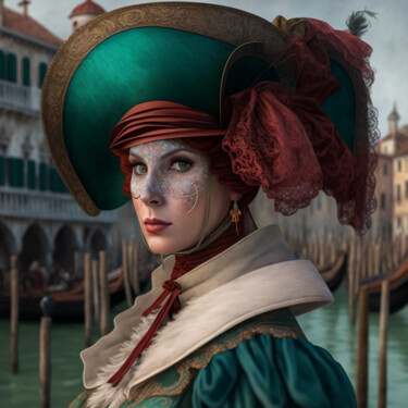 Digital Arts titled "Carnaval de Venise…" by Erick Philippe (eikioo), Original Artwork, AI generated image