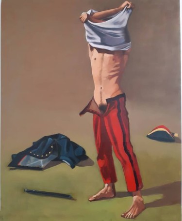 Pintura intitulada "Trait d'union Le fi…" por Eric Kaiser, Obras de arte originais, Óleo