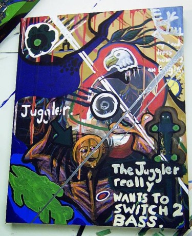 Painting titled "Juggler wants to sw…" by Broken Vulture Art, Original Artwork