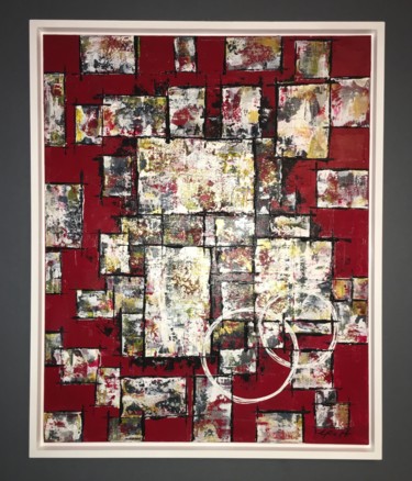 Peinture intitulée "Labyrinthe rouge" par Eric M. Artiste Peintre, Œuvre d'art originale, Acrylique
