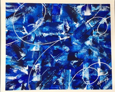 Peinture intitulée "Lagon bleu" par Eric M. Artiste Peintre, Œuvre d'art originale, Acrylique