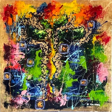 Peinture intitulée "UNDER THE TREE" par Eric Moteau Verneuille, Œuvre d'art originale, Huile Monté sur Châssis en bois